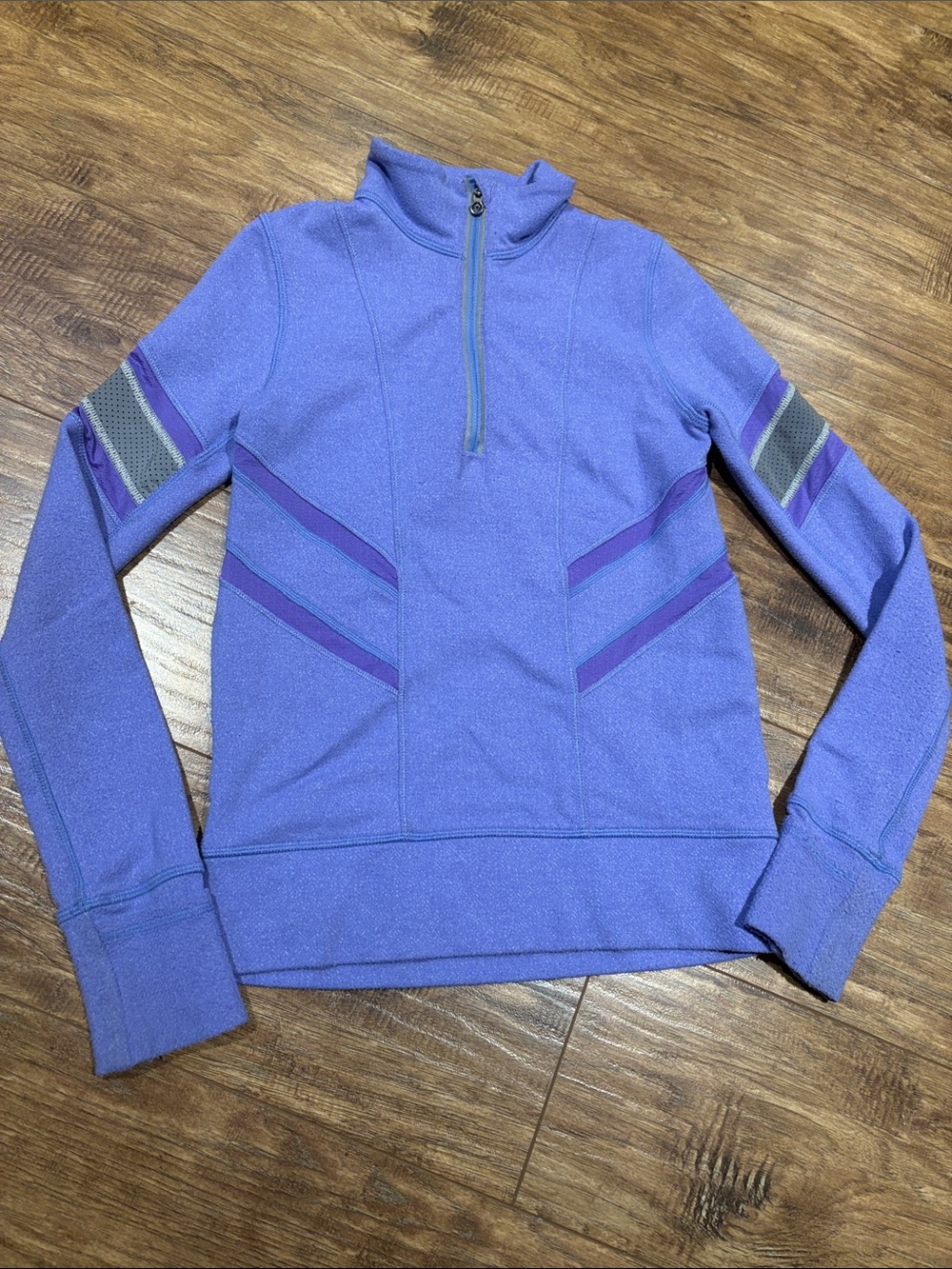 Ivivva Girls' Purple Half-Zip Pullover with Accent and reflective Panels